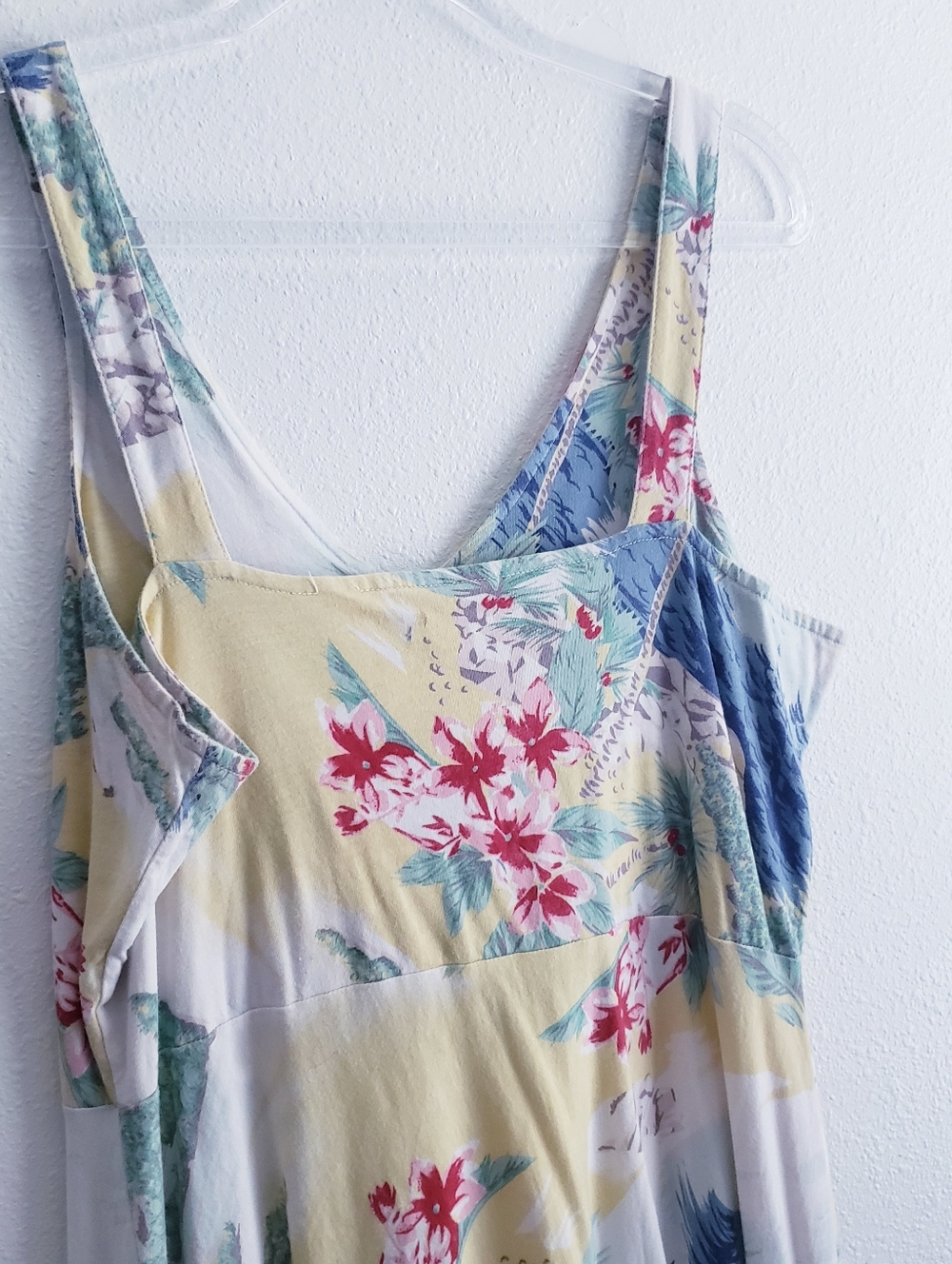 American Living V-Neck Sleeveless Fit & Flare Midi Dress in Tropical Print - Picture 6 of 8